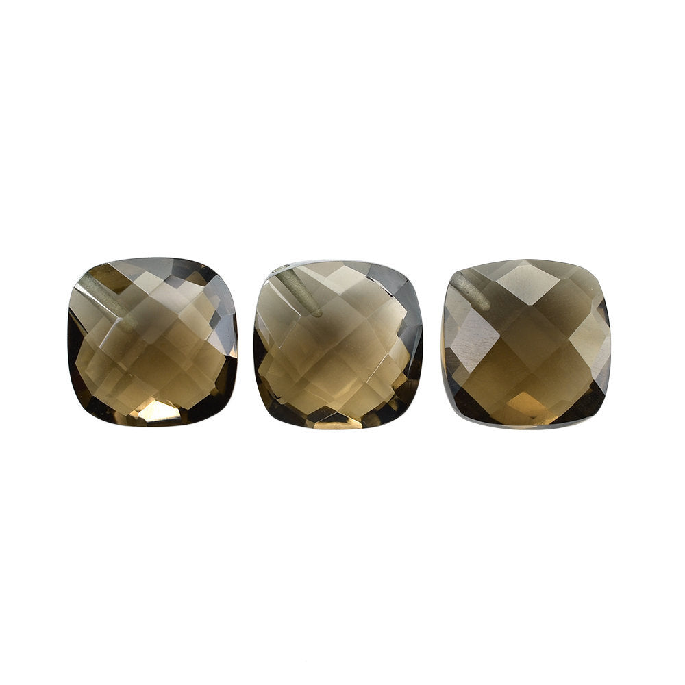 SMOKY QUARTZ BRIOLETTE CUSHION (HALF DRILL) 10MM 3.96 Cts.