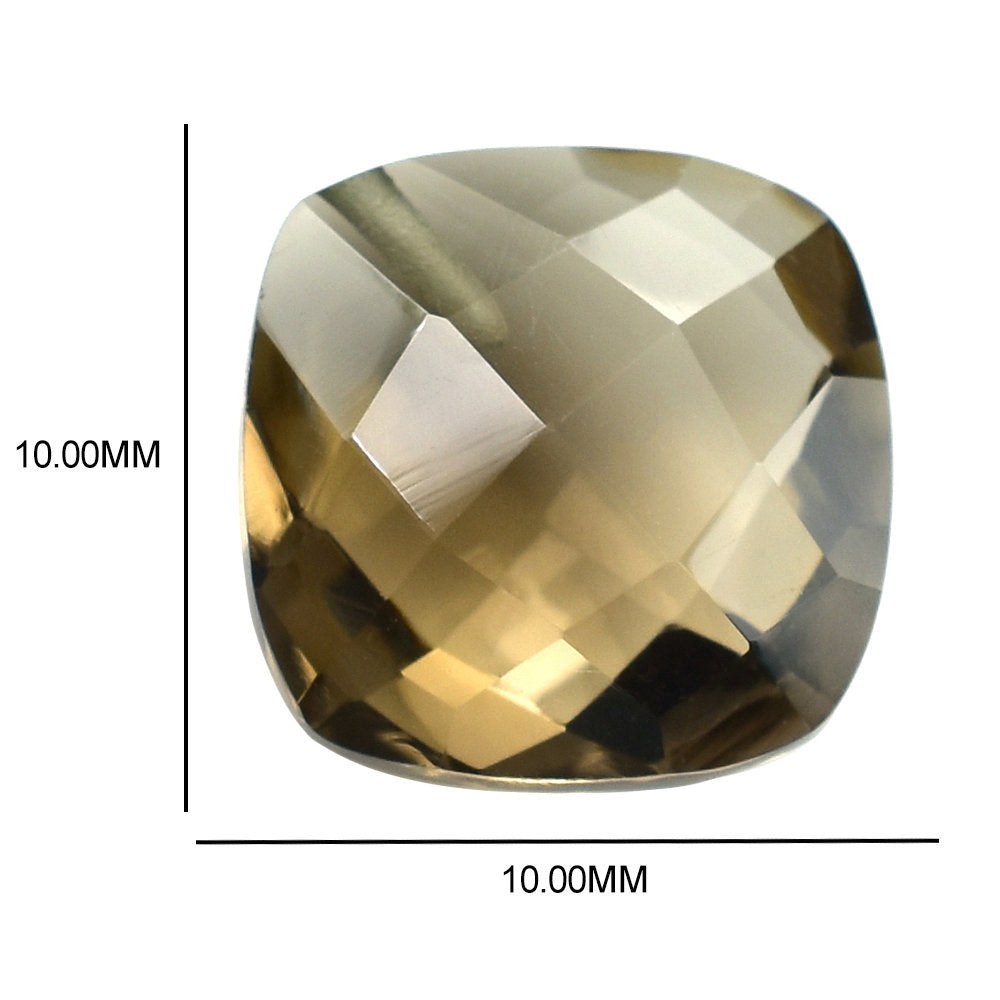 SMOKY QUARTZ BRIOLETTE CUSHION (HALF DRILL) 10MM 3.96 Cts.