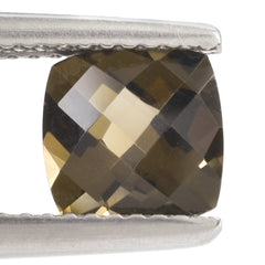SMOKY QUARTZ CHECKER CUT CUSHION 7MM 1.34 Cts.