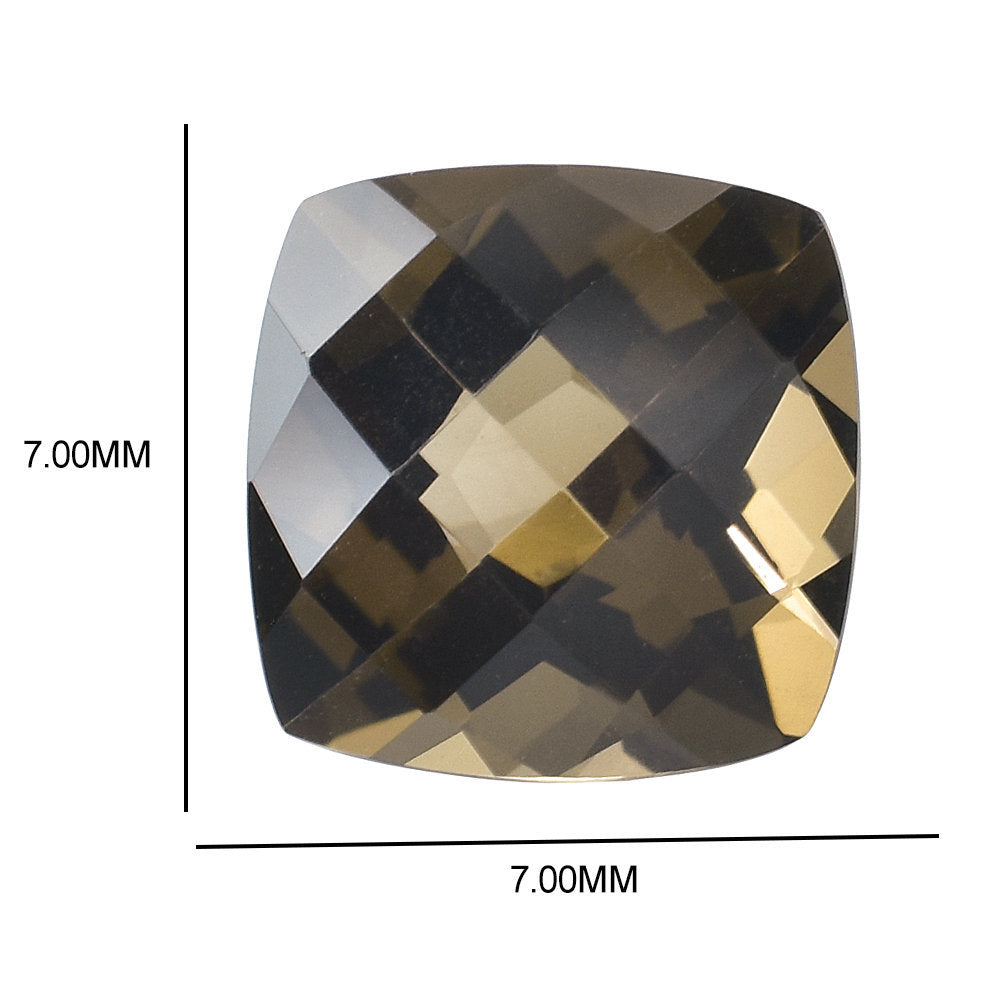 SMOKY QUARTZ CHECKER CUT CUSHION 7MM 1.34 Cts.