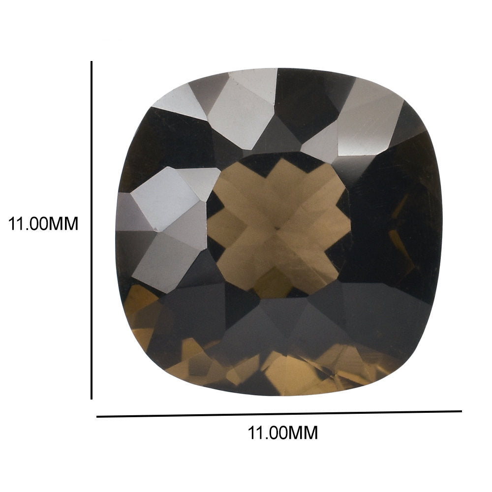 SMOKY QUARTZ SPECIAL CUT CUSHION 11MM 5.21 Cts.