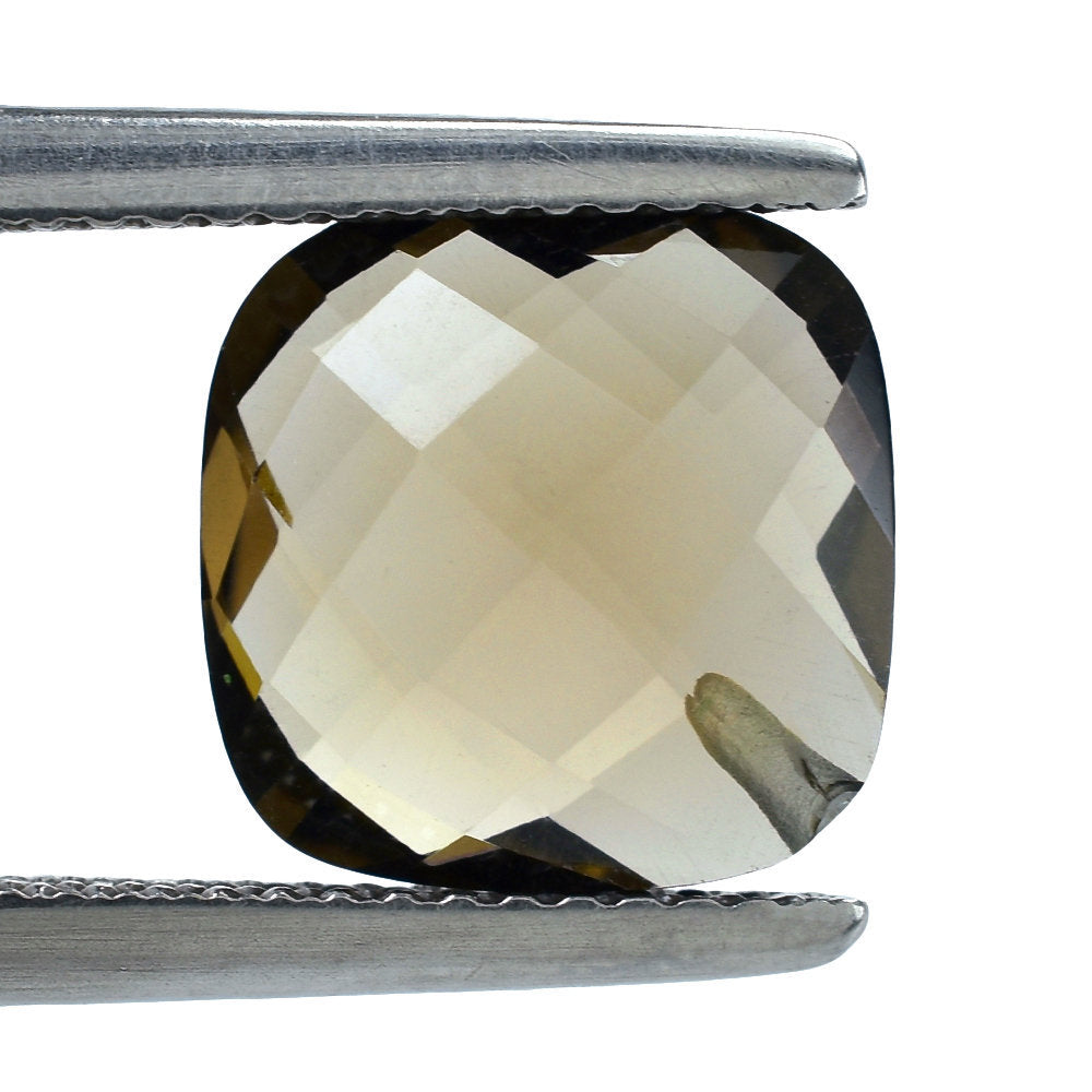 SMOKY QUARTZ BRIOLETTE CUSHION 10MM (HALF DRILL) 3.53 Cts.