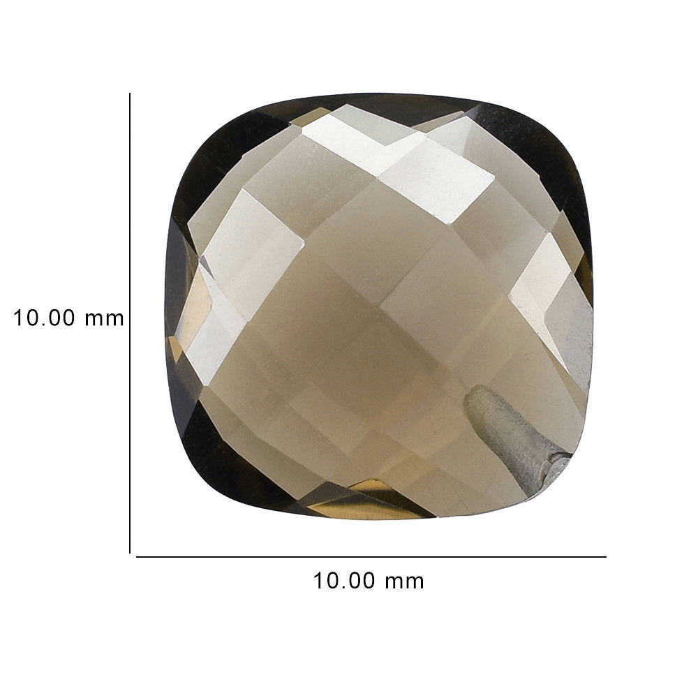 SMOKY QUARTZ BRIOLETTE CUSHION 10MM (HALF DRILL) 3.53 Cts.