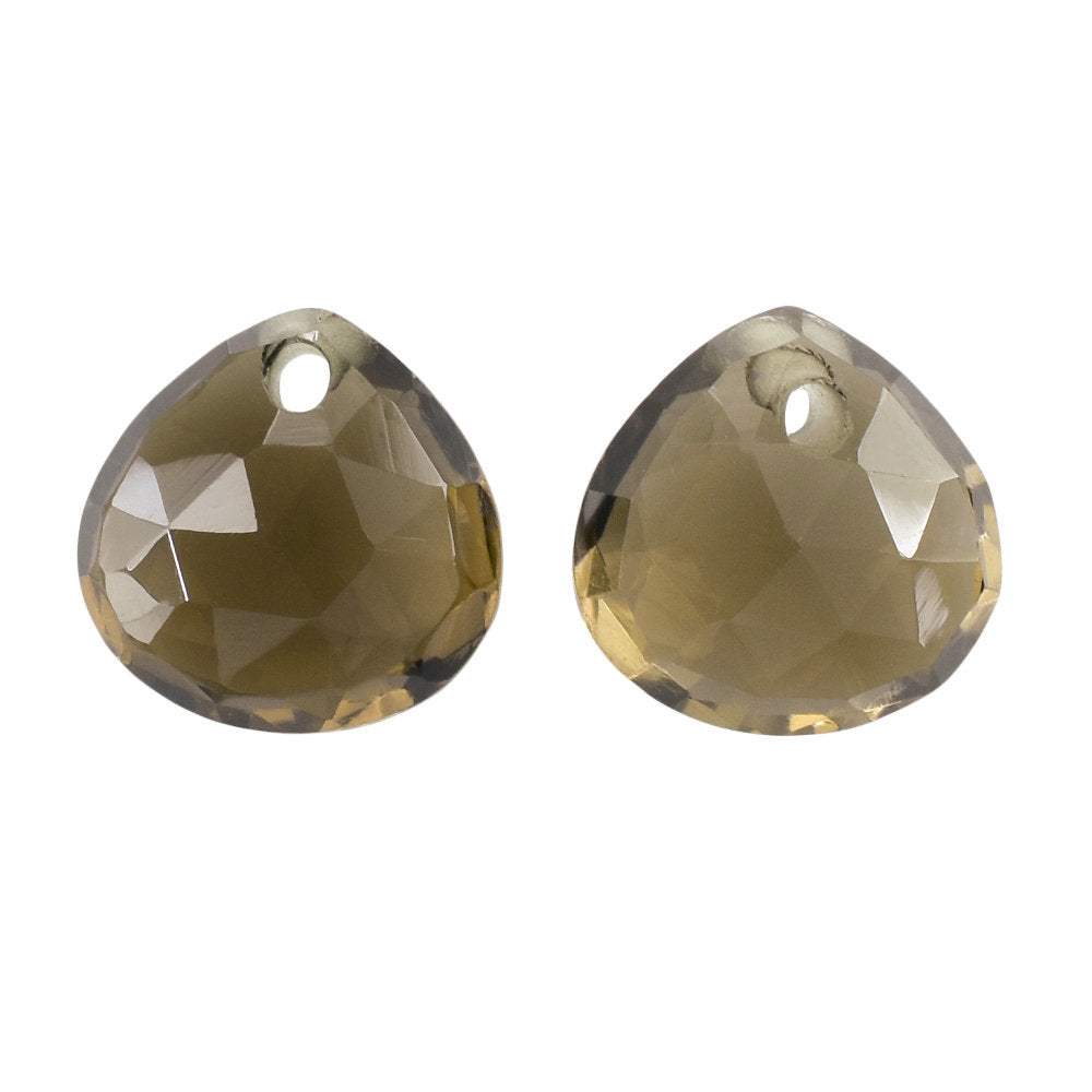 SMOKY QUARTZ ROSE CUT BRIOLETTE HEART (FULL DRILL) 8MM 1.92 Cts.