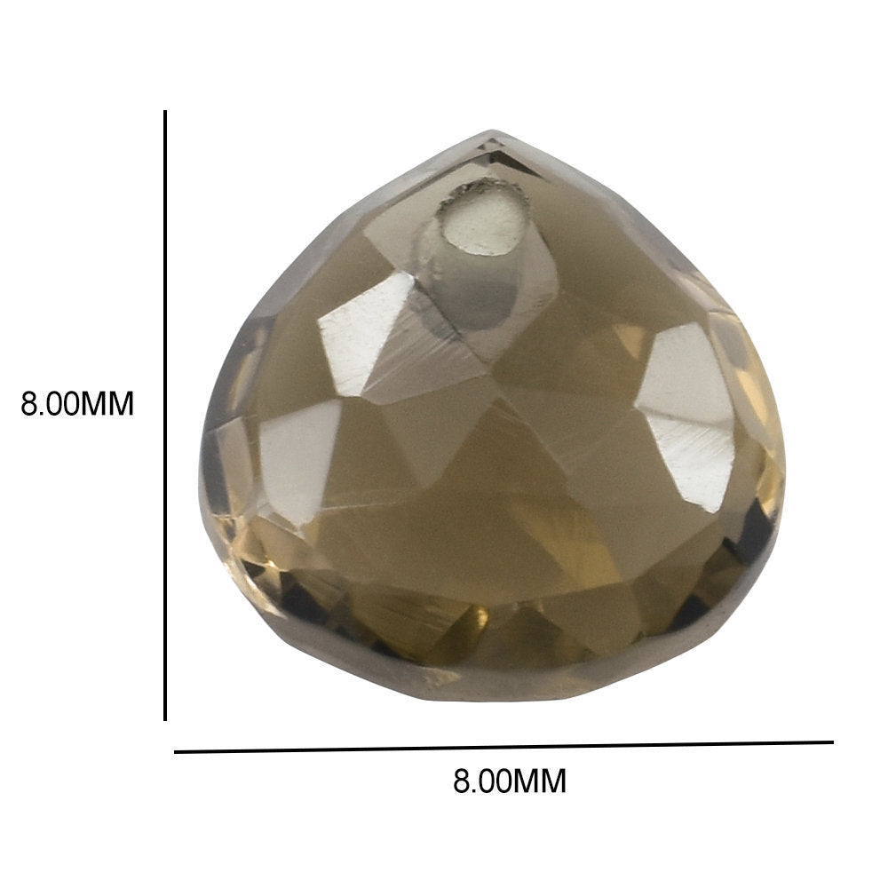 SMOKY QUARTZ ROSE CUT BRIOLETTE HEART (FULL DRILL) 8MM 1.92 Cts.