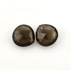 SMOKY QUARTZ ROSE CUT BRIOLETTE HEART (FULL DRILL) 12MM 5.45 Cts.