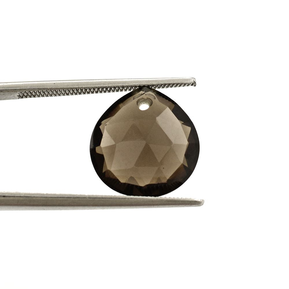SMOKY QUARTZ ROSE CUT BRIOLETTE HEART (FULL DRILL) 12MM 5.45 Cts.