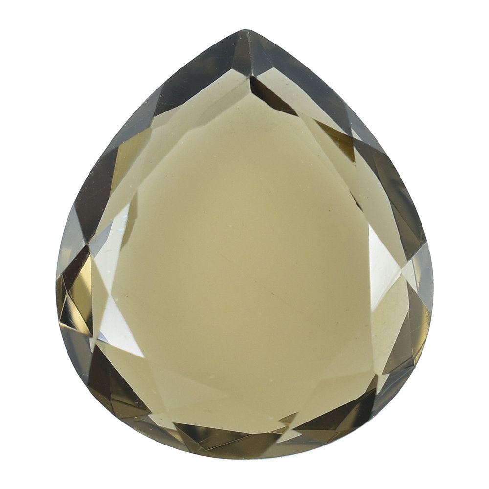SMOKY QUARTZ BOTH SIDE TABLE CUT PEAR 16X14MM 8.13 Cts.