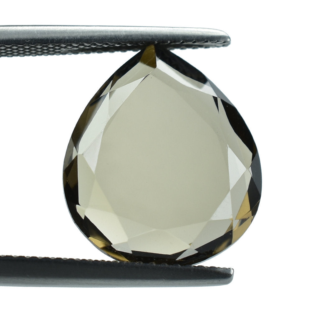 SMOKY QUARTZ BOTH SIDE TABLE CUT PEAR 16X14MM 8.13 Cts.