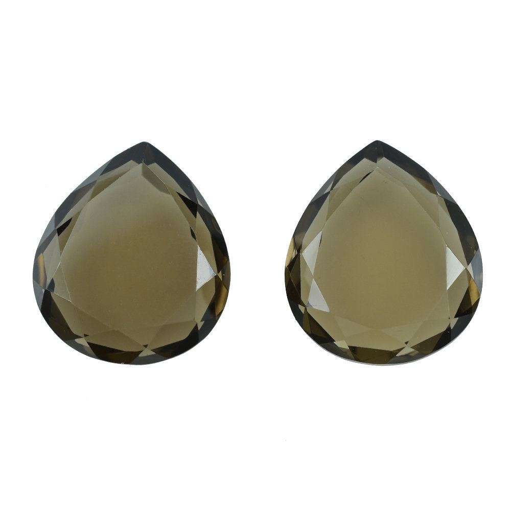 SMOKY QUARTZ BOTH SIDE TABLE CUT PEAR 16X14MM 8.13 Cts.