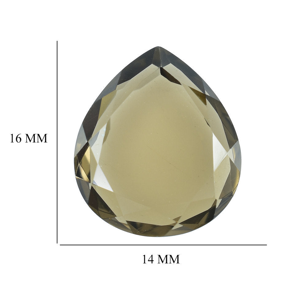 SMOKY QUARTZ BOTH SIDE TABLE CUT PEAR 16X14MM 8.13 Cts.