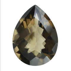 SMOKY QUARTZ CHECKER CUT PEAR 20X15MM 13.34 Cts.