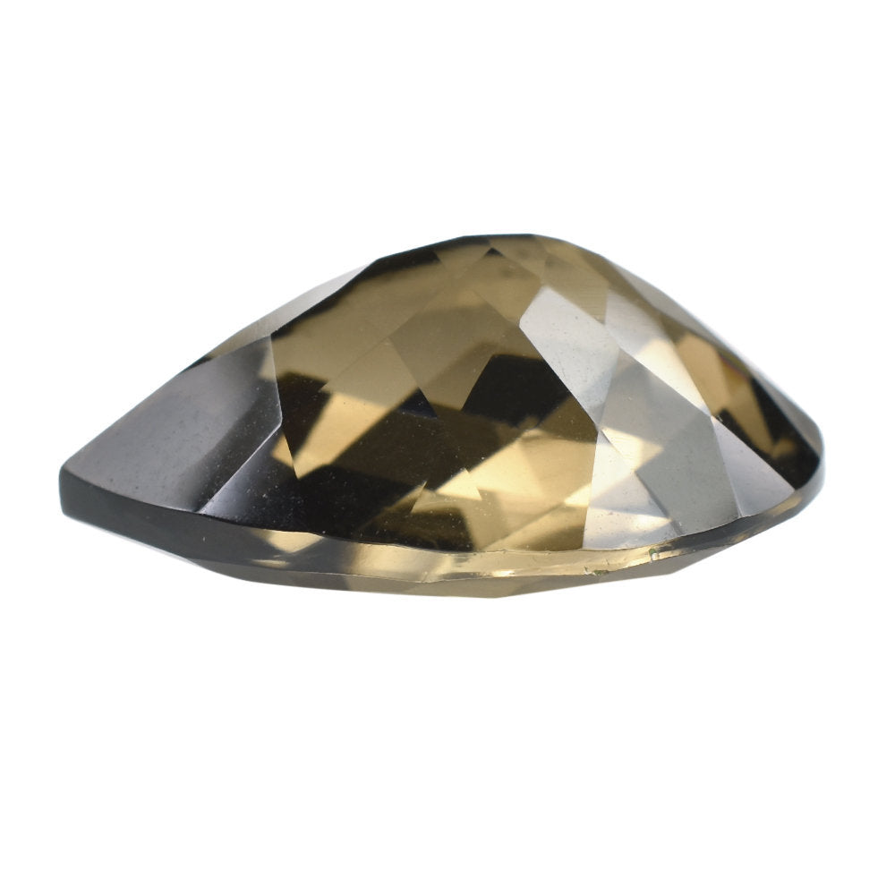 SMOKY QUARTZ CHECKER CUT PEAR 20X15MM 13.34 Cts.