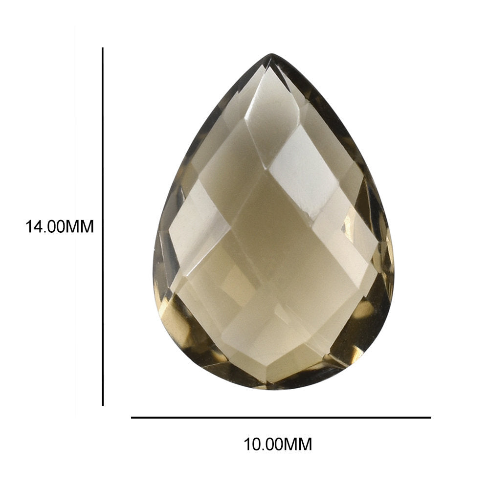 SMOKY QUARTZ BRIOLETTE PEAR 14X10MM 4.39 Cts.