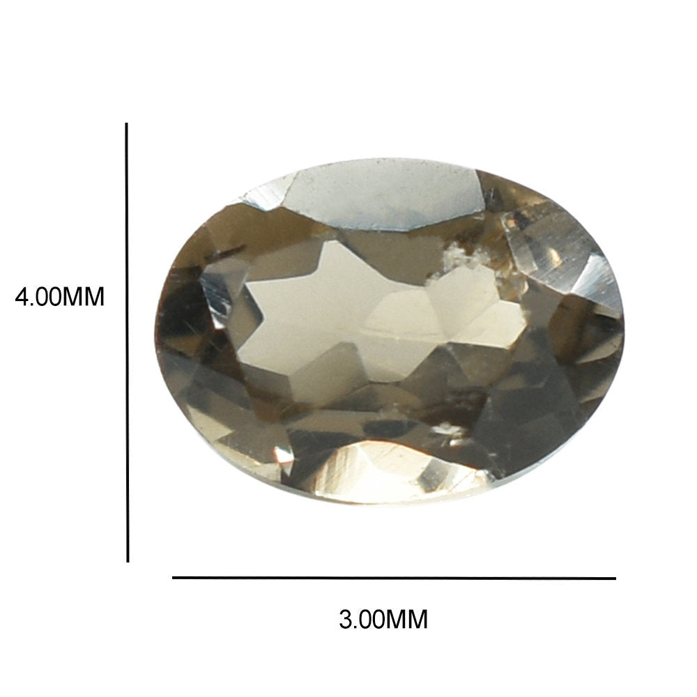 SMOKY QUARTZ CUT OVAL 4X3MM 0.15 Cts.