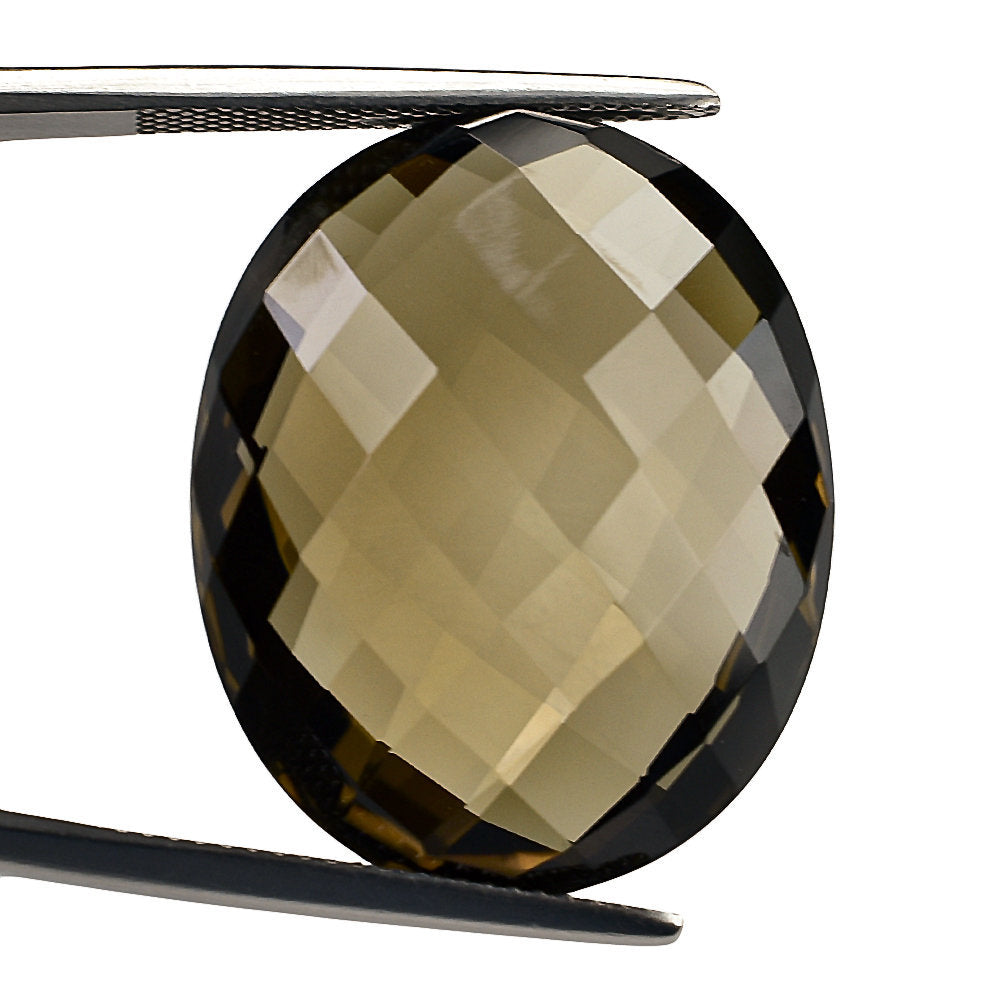 SMOKY QUARTZ BRIOLETTE OVAL 26X21MM 38.12 Cts.
