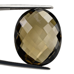 SMOKY QUARTZ BRIOLETTE OVAL 26X21MM 38.12 Cts.