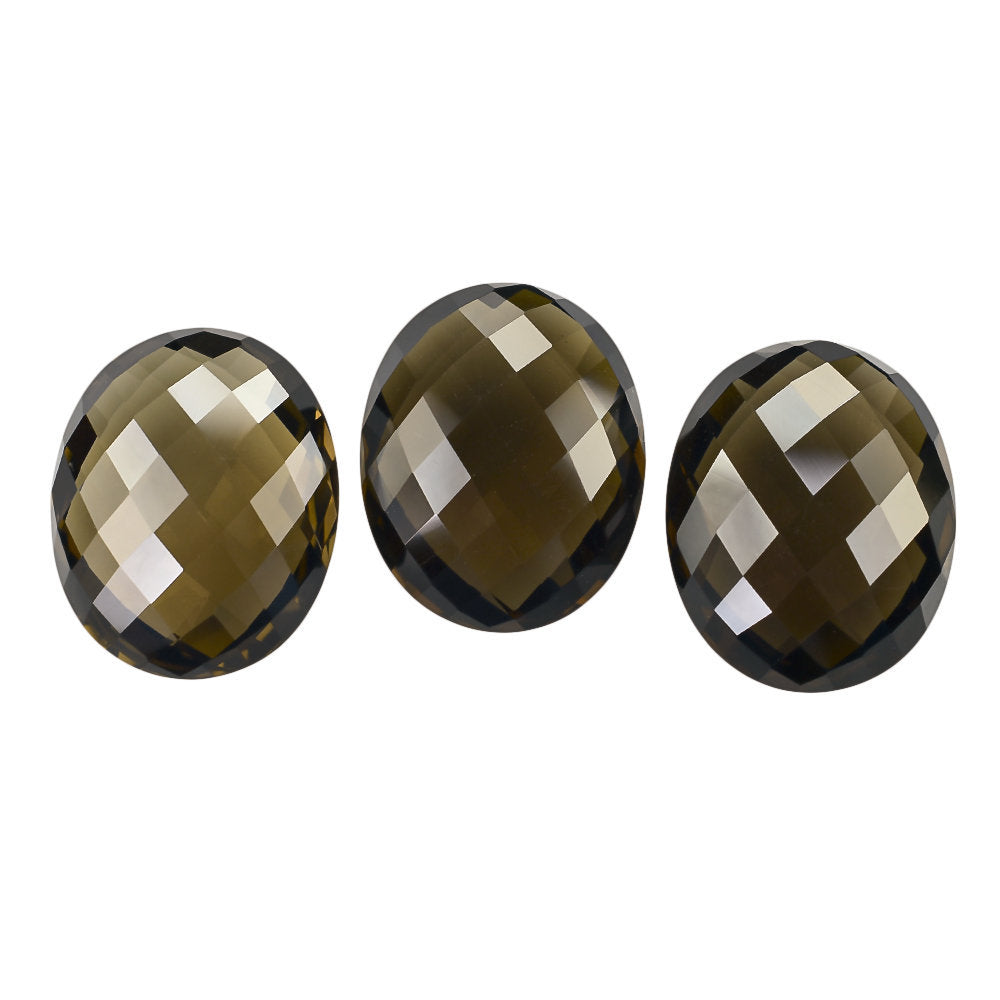 SMOKY QUARTZ BRIOLETTE OVAL 26X21MM 38.12 Cts.