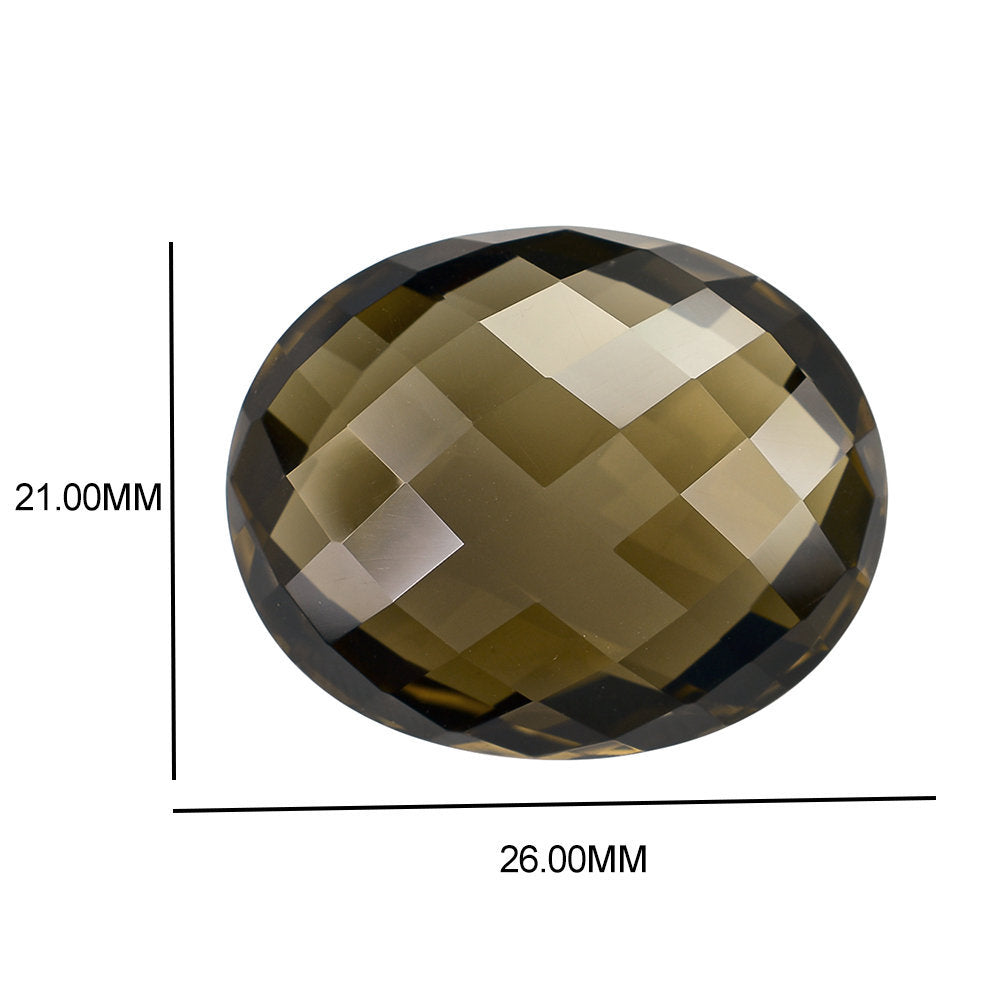 SMOKY QUARTZ BRIOLETTE OVAL 26X21MM 38.12 Cts.