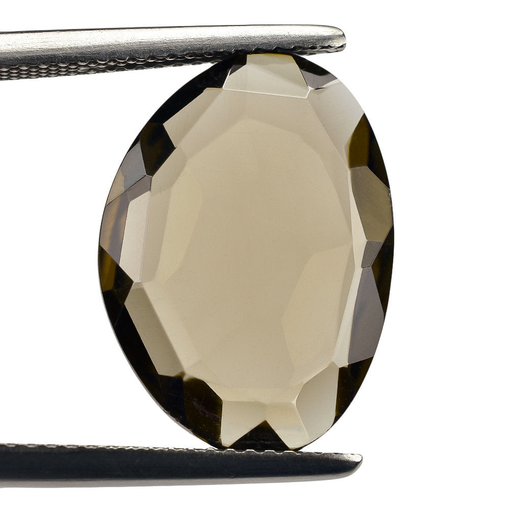 SMOKY QUARTZ IRREGULAR CUT IRREGULAR OVAL 18X13MM 7.30 Cts.