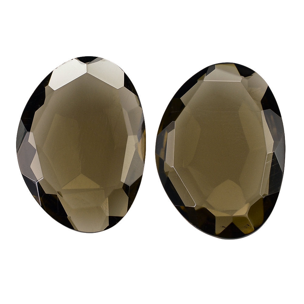 SMOKY QUARTZ IRREGULAR CUT IRREGULAR OVAL 18X13MM 7.30 Cts.