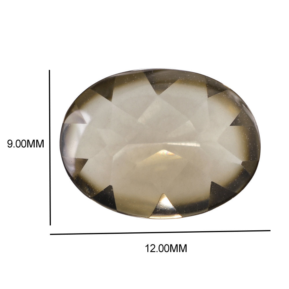 SMOKY QUARTZ BUFFTOP OVAL 12X9MM 2.40 Cts.