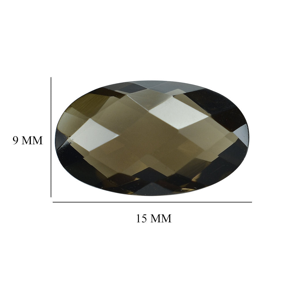 SMOKY QUARTZ BRIOLETTE OVAL 15X9MM 4.60 Cts.