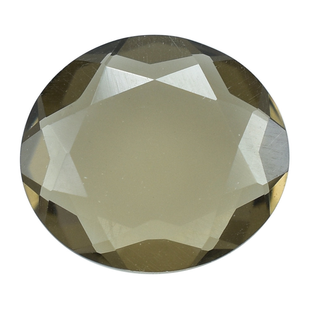 SMOKY QUARTZ BOTH SIDE TABLE CUT OVAL 10.50X9.50MM 2.35 Cts.