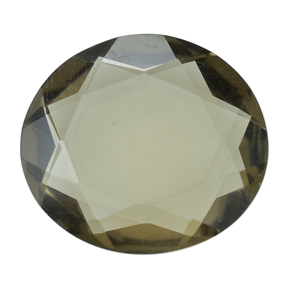 SMOKY QUARTZ BOTH SIDE TABLE CUT OVAL 10.50X9.50MM 2.35 Cts.