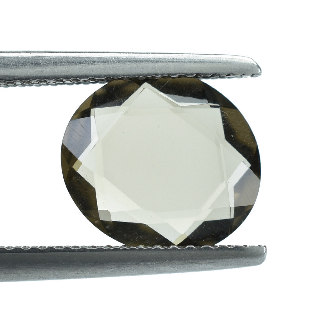 SMOKY QUARTZ BOTH SIDE TABLE CUT OVAL 10.50X9.50MM 2.35 Cts.