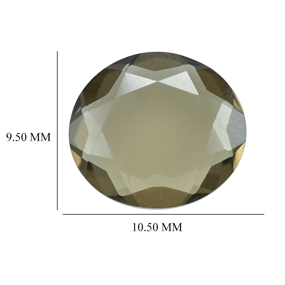 SMOKY QUARTZ BOTH SIDE TABLE CUT OVAL 10.50X9.50MM 2.35 Cts.
