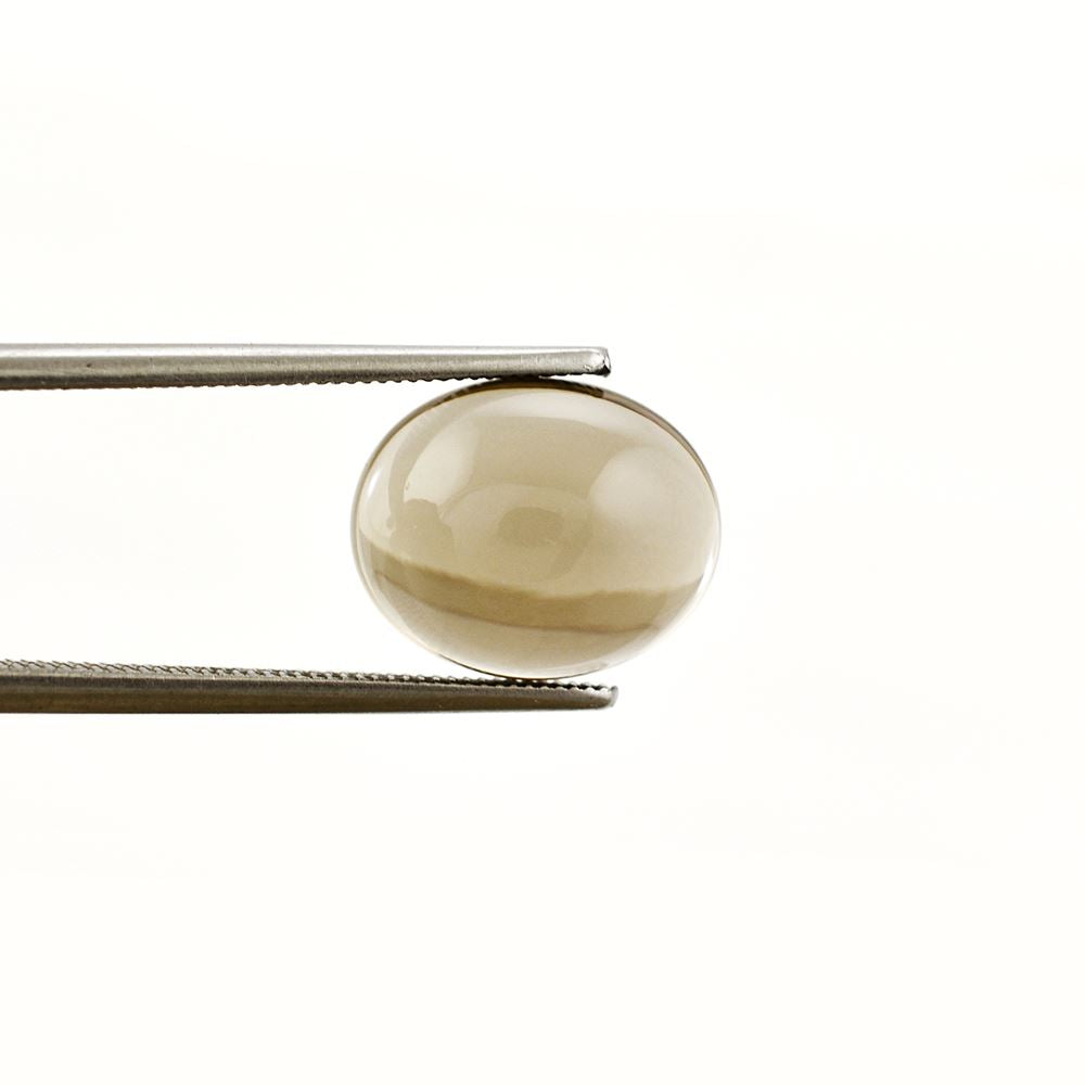 SMOKY QUARTZ OVAL CAB 11X9MM 3.65 Cts.