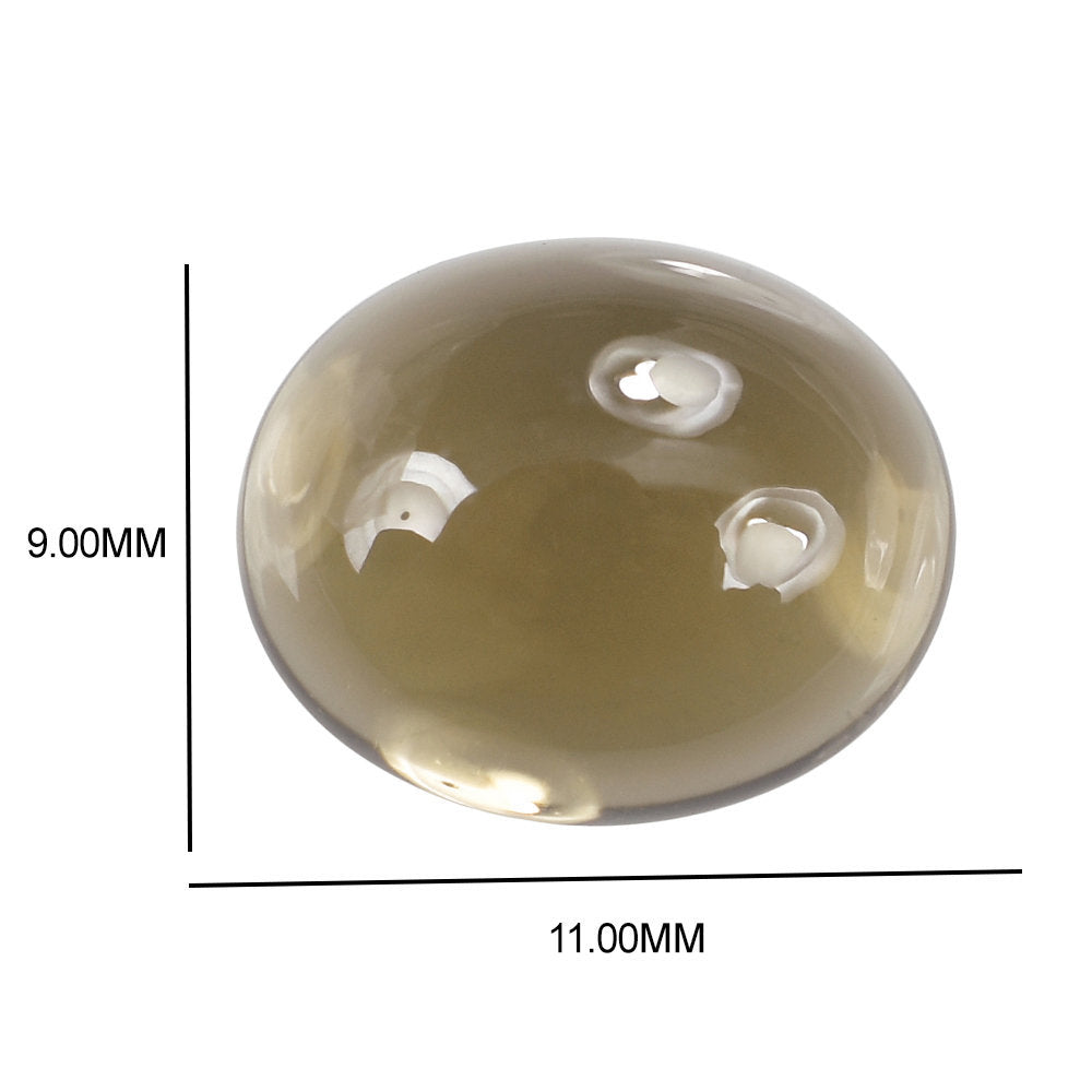 SMOKY QUARTZ OVAL CAB 11X9MM 3.65 Cts.