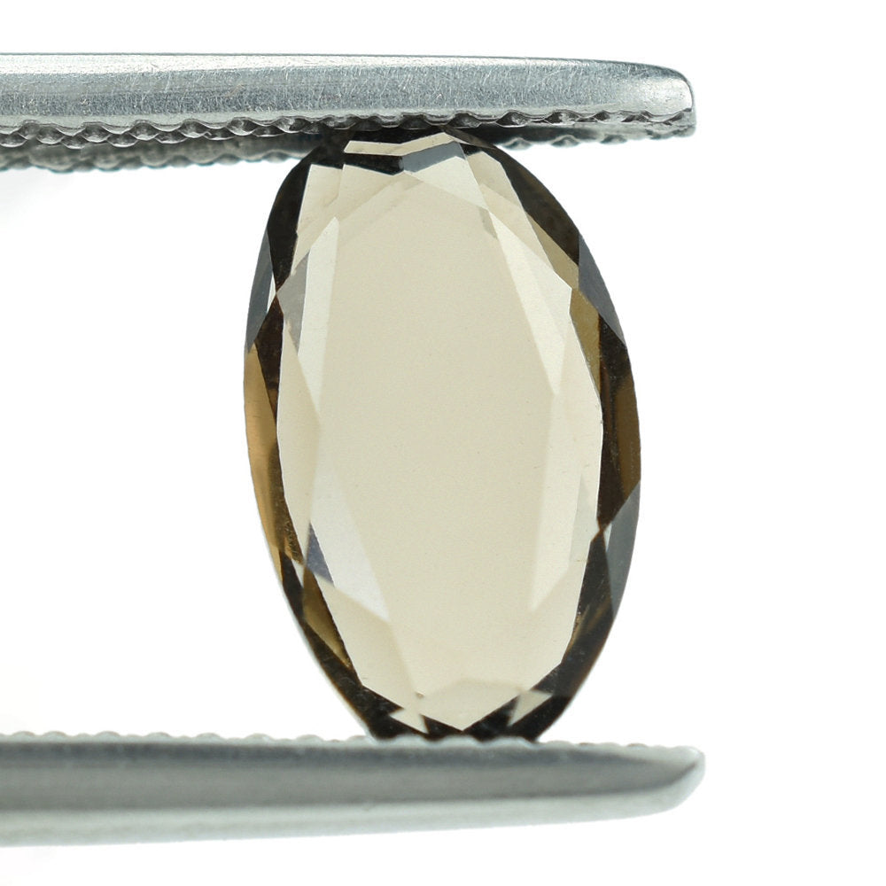 SMOKY QUARTZ BOTH SIDE TABLE CUT IRREGULAR OVAL 11.50X6.70MM 1.90 Cts.