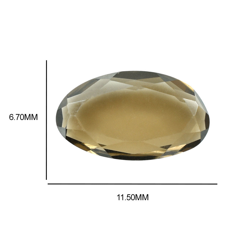 SMOKY QUARTZ BOTH SIDE TABLE CUT IRREGULAR OVAL 11.50X6.70MM 1.90 Cts.
