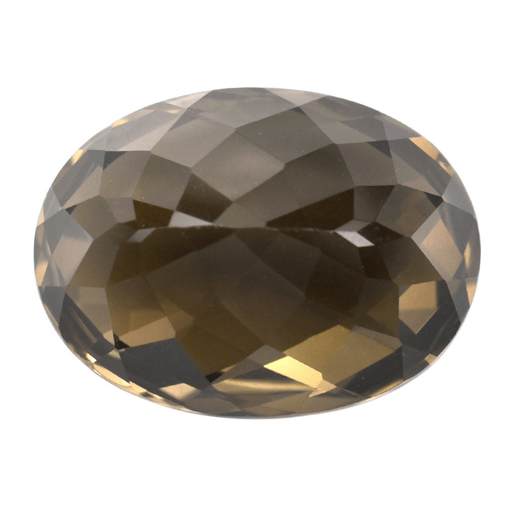 SMOKY QUARTZ CHECKER CUT OVAL (HIGH DOME) 20X15MM 20.90 Cts.