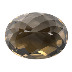 SMOKY QUARTZ CHECKER CUT OVAL (HIGH DOME) 20X15MM 20.90 Cts.