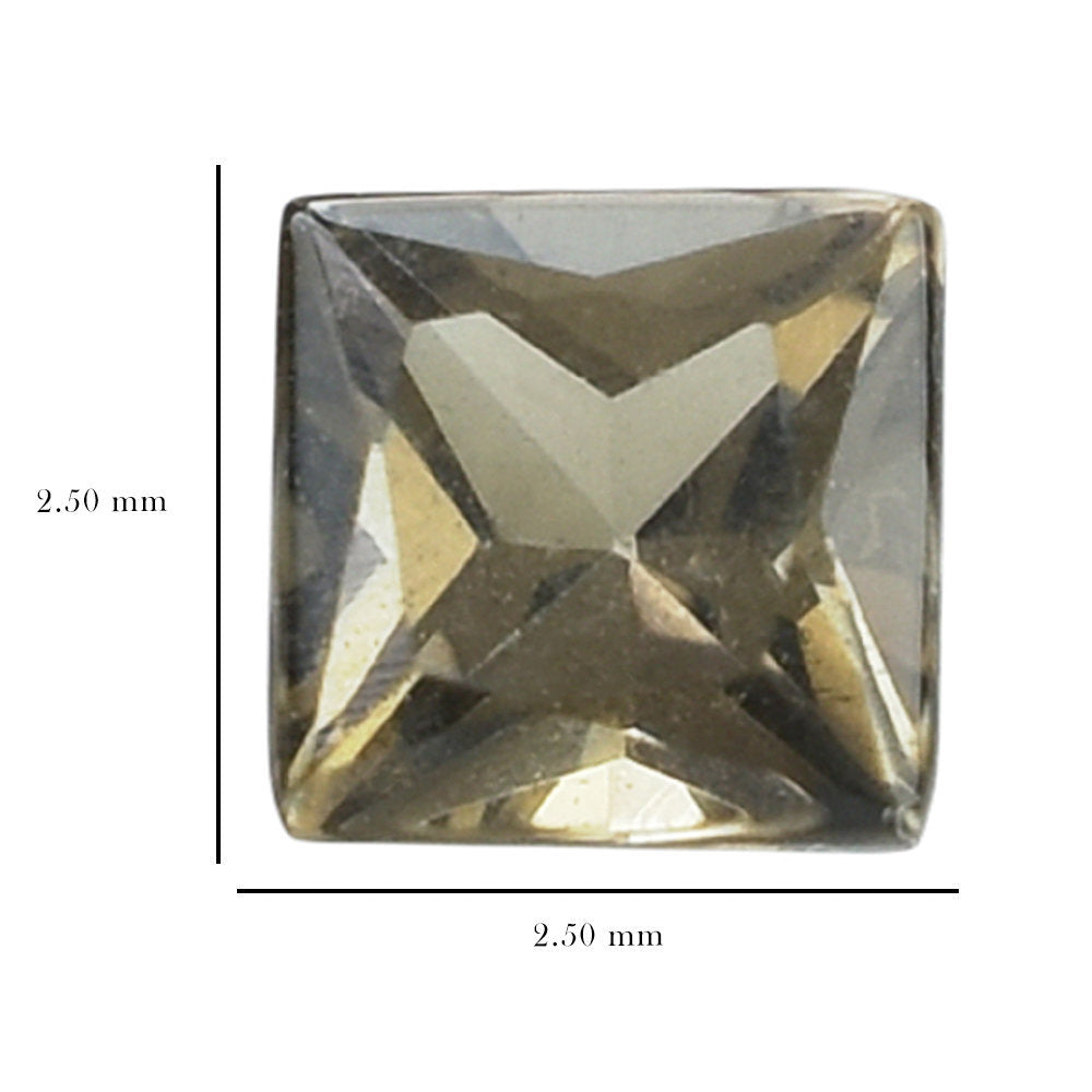 SMOKY QUARTZ PRINCESS CUT SQUARE 2.50MM 0.10 Cts.