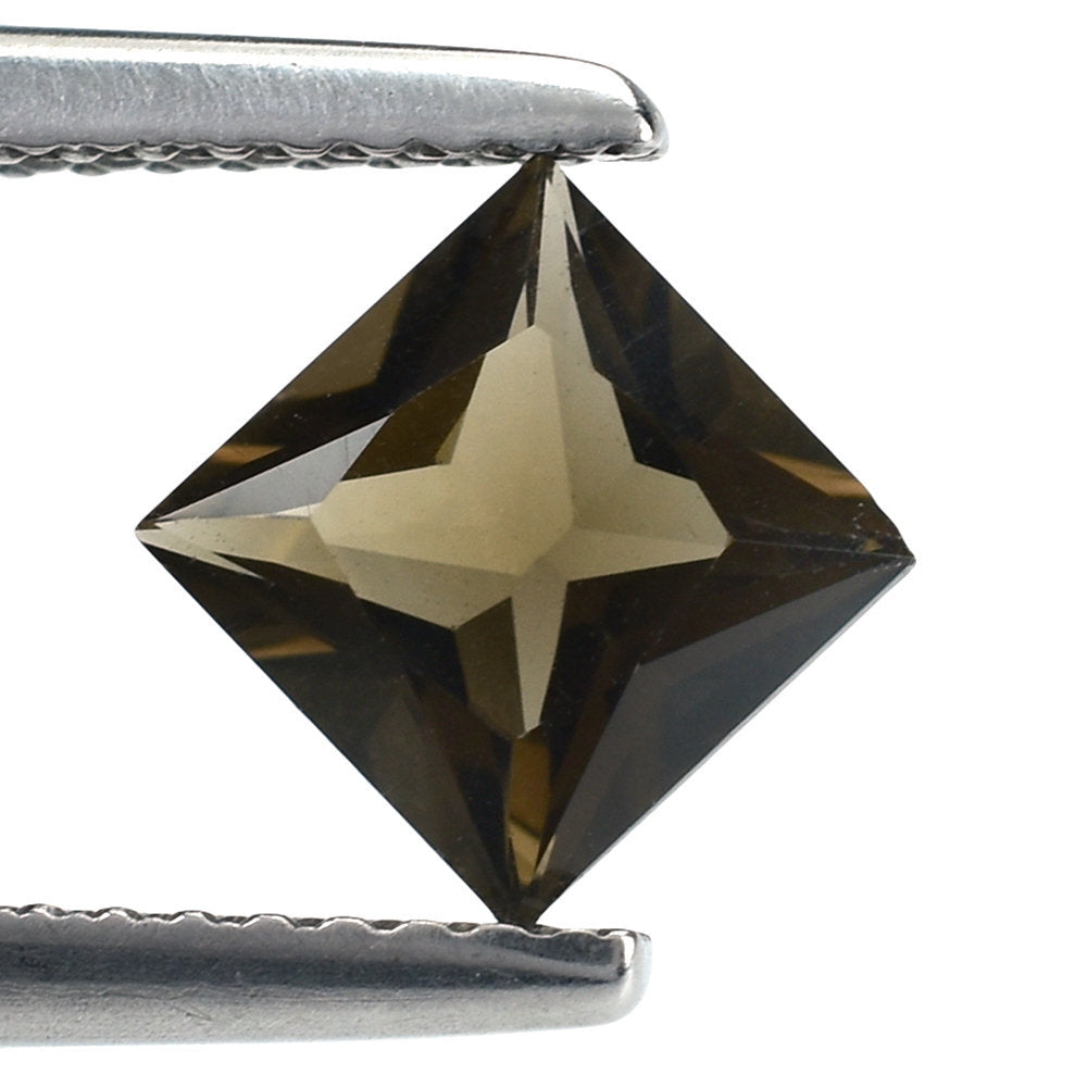 SMOKY QUARTZ PRINCESS CUT SQUARE 6MM 1.07 Cts.