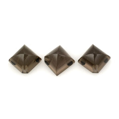 SMOKY QUARTZ PYRAMID SQUARE CAB (HALF DRILL) 8MM 3.27 Cts.