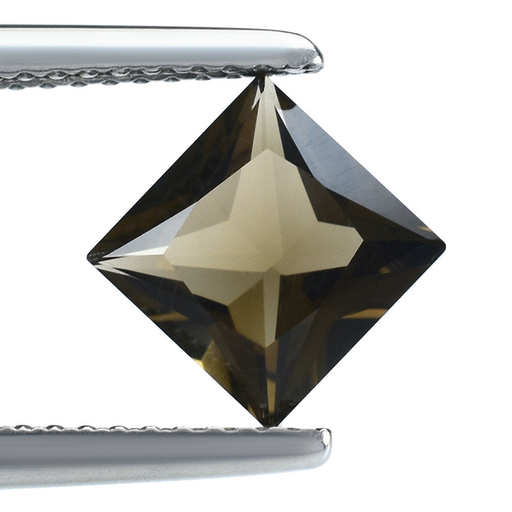 SMOKY QUARTZ PRINCESS CUT SQUARE 7MM 1.54 Cts.