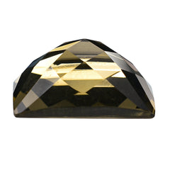 SMOKY QUARTZ CHECKER PYRAMID SQUARE CAB 15MM 11.79 Cts.