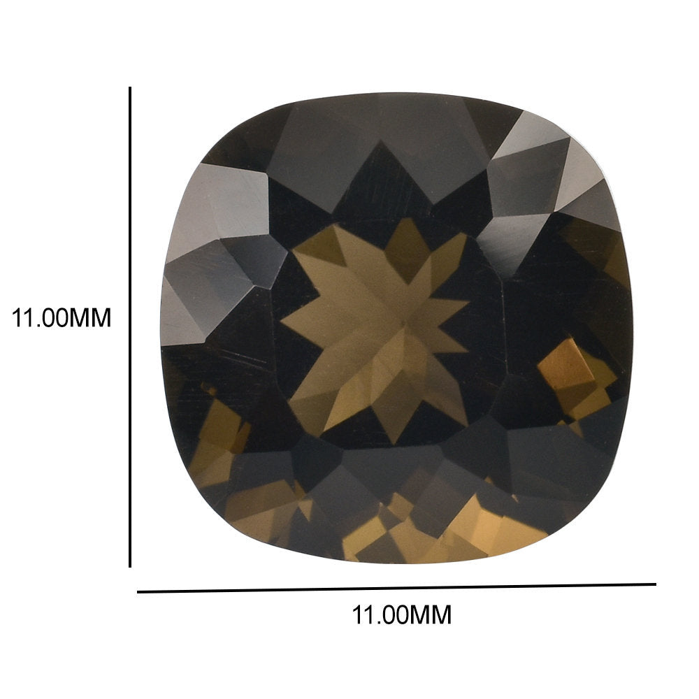 SMOKY QUARTZ SPECIAL CUT CUSHION 11MM 5.50 Cts.