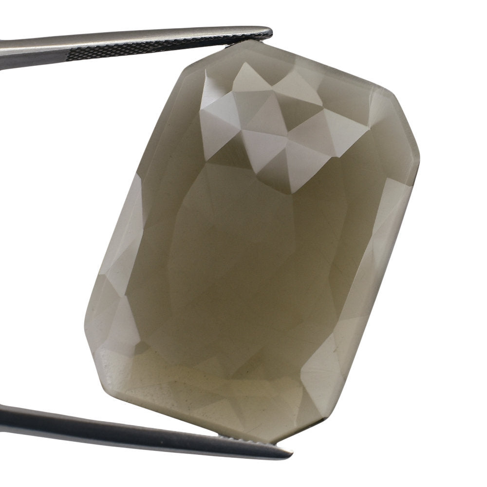 SMOKY QUARTZ ROSE CUT OCTAGON CAB (FLAT) 36X24MM 25.89 Cts.