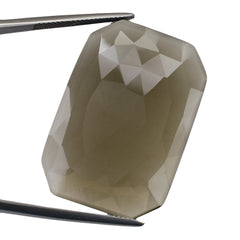 SMOKY QUARTZ ROSE CUT OCTAGON CAB (FLAT) 36X24MM 25.89 Cts.