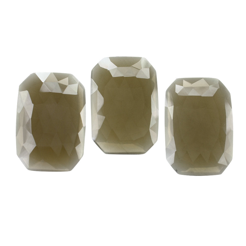 SMOKY QUARTZ ROSE CUT OCTAGON CAB (FLAT) 36X24MM 25.89 Cts.