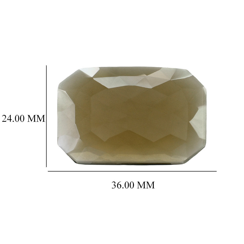 SMOKY QUARTZ ROSE CUT OCTAGON CAB (FLAT) 36X24MM 25.89 Cts.