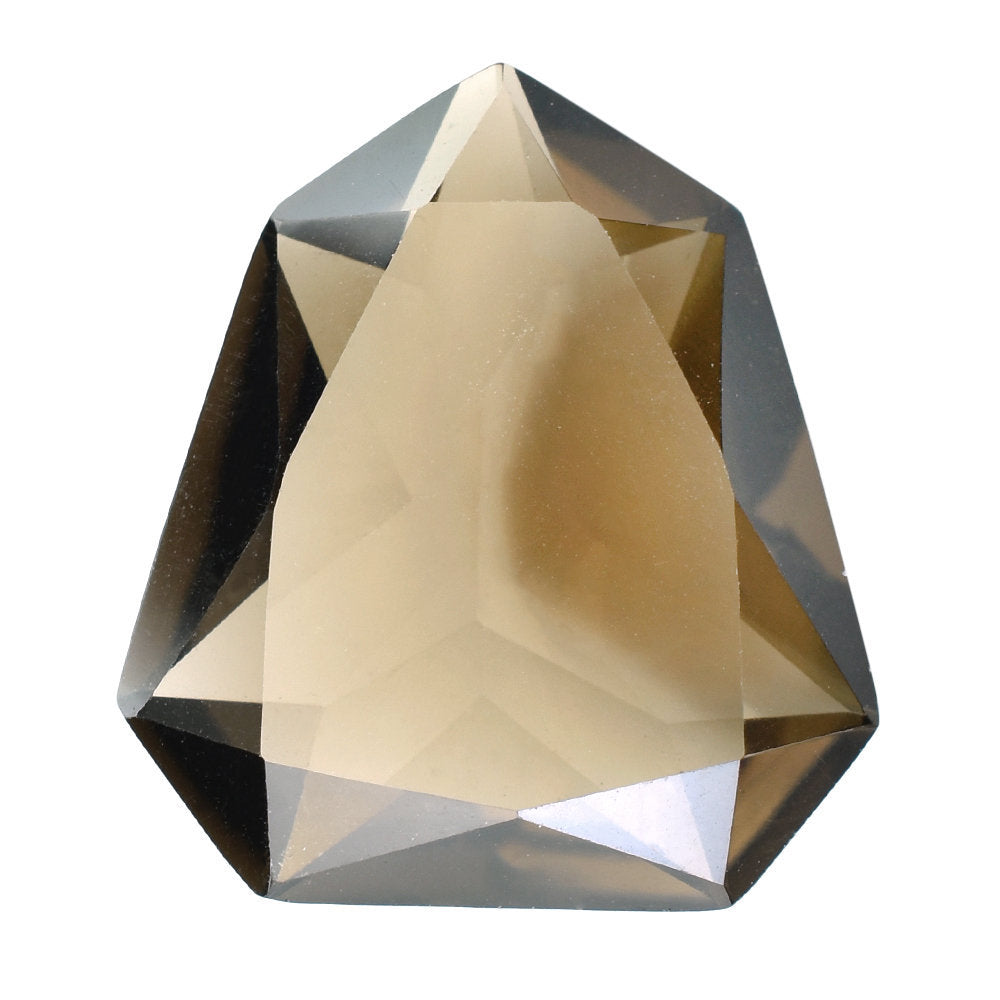 SMOKY QUARTZ STEP CUT FANCY 20X18MM 14.77 Cts.