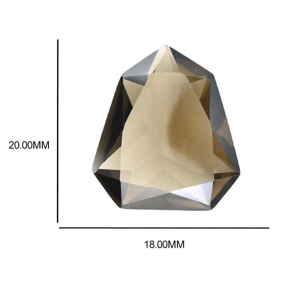 SMOKY QUARTZ STEP CUT FANCY 20X18MM 14.77 Cts.