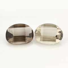 SMOKY QUARTZ STEP CUT OVAL 20X15MM 13.42 Cts.